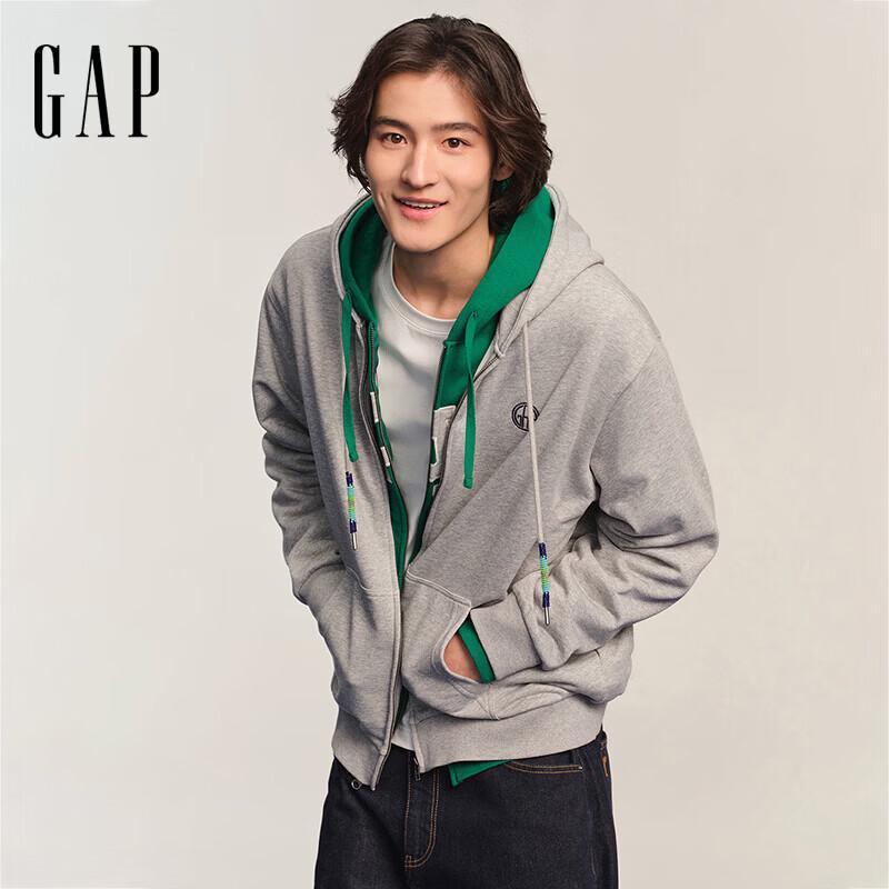 Gap 'Good Show' 2026 Весна Унисекс Логотип Свободная Толстовка с Капюшоном на Молнии