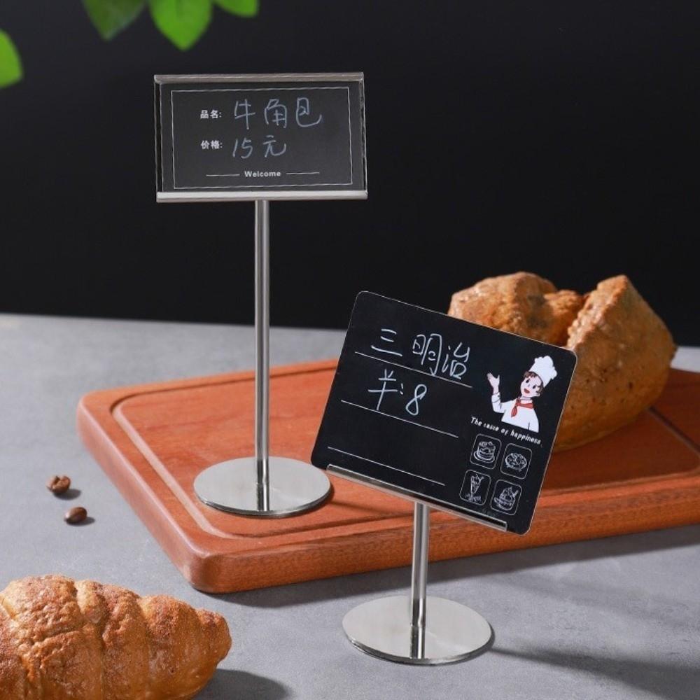 Sleek Menu Card Holder Stainless Steel Place Card Holder Photo Clip Display Rack Office