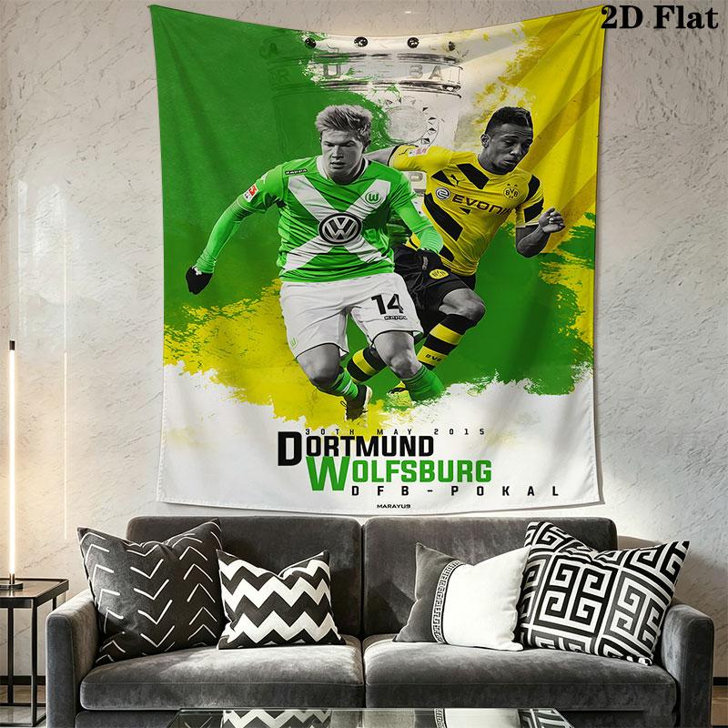 VfL Wolfsburg Wall Hanging Printed Fabric Blanket Decorative Tapestries for Bedroom Living Room Home Decor