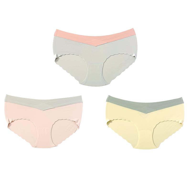 TERMEZY 3Pcs/lot Seamless Panties Ice Silk Female Comfort Underwear Women Low-Waist Briefs Large Size Maternity Panty Sexy Lingerie