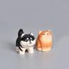 Mini Cat Dog Statues Painted Small Animal Dolls Desktop Accessories Wooden Animal Figurine  Home