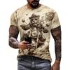 Men's T Shirt Street Summer Casual Short Sleeve Cartoon Print Funny Animal T-Shirts Fashion Streetwear Male Oversized Clothing