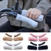 1 Set Winter Handlebar Cover Soft Touch Thick Plush Cold-resistant Anti-slip Solid Color Universal Washable Brack Cover Motorcycle Handlebar
