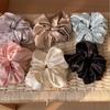 French Satin Silky Large Intestine Hair Band, Women's Bun Hair, Elastic Hair Band, High-elasticity Ponytail Hair Tie, Hair Accessory