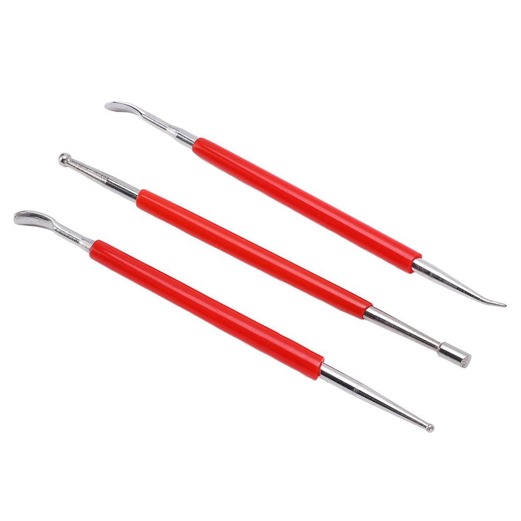 3 шт. двухсторонний стилус для растрачивания, небольшой портативный красный керамический инструмент для скульптуры, для резьбы по моделированию