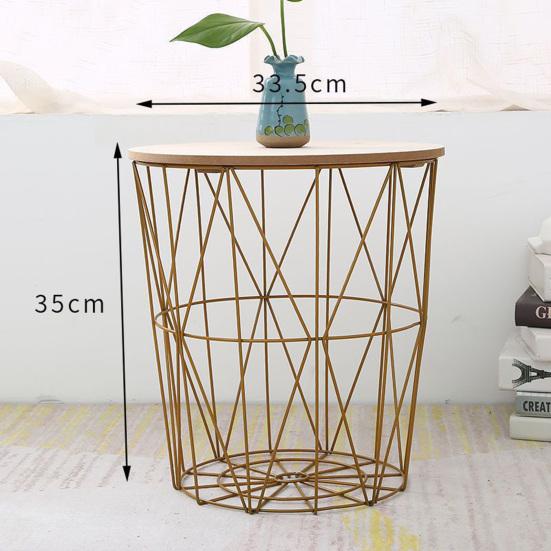 Круглый журнальный столик со съемной деревянной крышкой. Прочный многофункциональный домашний офис для гостиной.