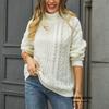 Women's Autumn and Winter Twist Knit Loose Half High Neck Sweater