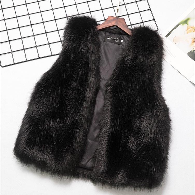 Imitation Fur Vest Women's Autumn and Winter Korean Version Imitation Fox Fur Vest Plush Vest Top Sleeveless Jacket