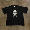 Drak Style Skull Graphic Print Autumn Pure Cotton Men's and Women's T-shirt Short Sleeve Street Fashion Trend Clothing