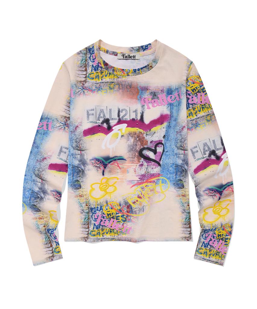 FALLETT Youth Graffiti Tight Top Ivory