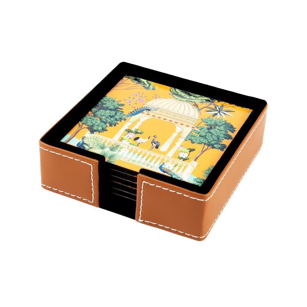 Подставки из кожи - Подставки под чай - Аксессуары для декора обеденного стола - Набор подставок для обеденного стола под горячее - Подставки под чашки, набор из 6 штук