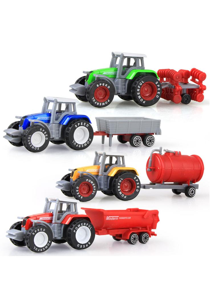 4 шт./комплект Литые Сельскохозяйственные Машины Мини-Модель Автомобиля из Сплава Модель Строительной Машины Трактор Сельскохозяйственные Строительные Машины для Мальчиков Детские Подарки