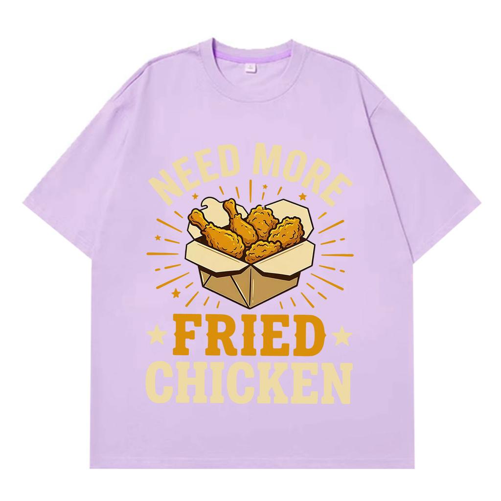 Funny Fried Chicken Need More Crispy Chicken Graphics Tshirt Unisex Unisex Loose and Casual Tshirt Summer Hiphop Cotton Tshirts