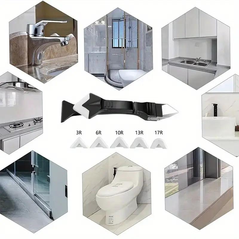 Набор металлических инструментов для удаления герметика 5-в-1 Скребок для швов Очиститель герметика Очиститель подоконника Инструмент для ремонта кухонной раковины и раковины в ванной