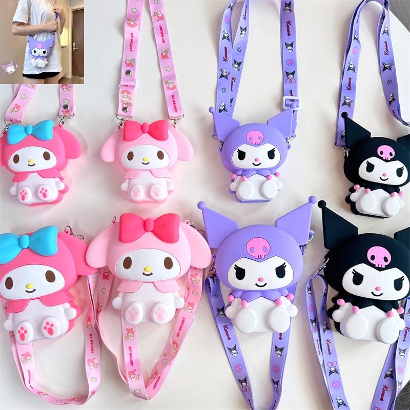 Q Дядя Оригинальный Sanrio Kuromi Силиконовая 3D Желейная Сумка Через Плечо Маленького Размера Милая и Прелестная Фиолетовая