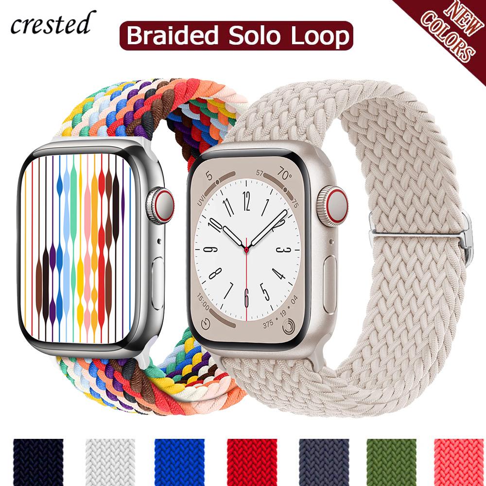 Плетеный Solo Loop для Apple Watch ремешок 44мм 40мм 49мм 45мм 41мм 46мм Эластичный браслет iWatch series 8 3 se 6 Ultra 2 9 10 ремешки