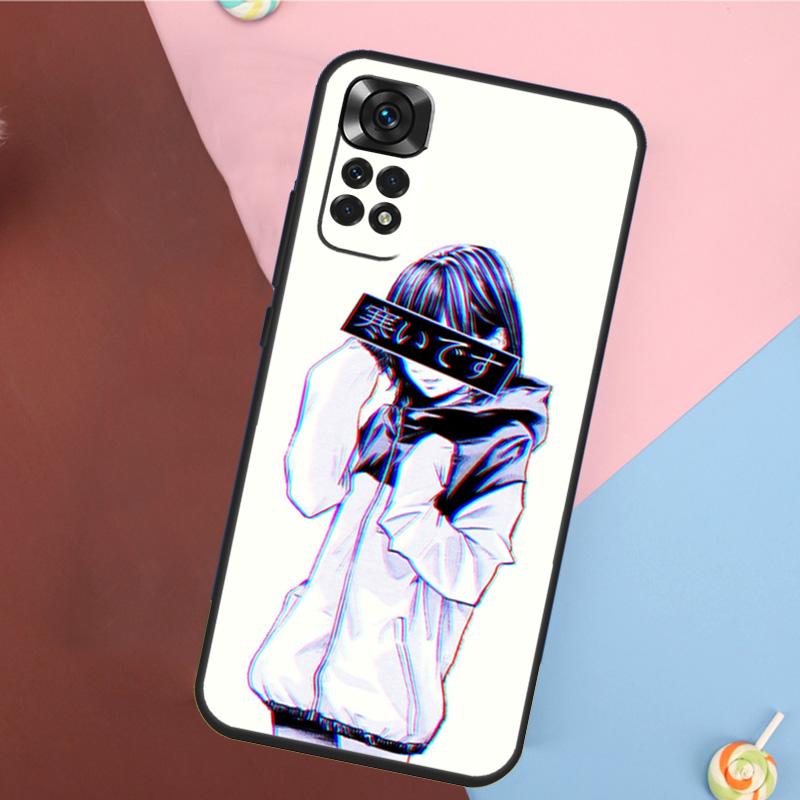 Грустная японская эстетичная арт-обложка для Xiaomi Redmi Note 14 13 12 9 10 11 Pro 9S 10S 11S 12S Redmi 14C 10C 12C 13C Чехол