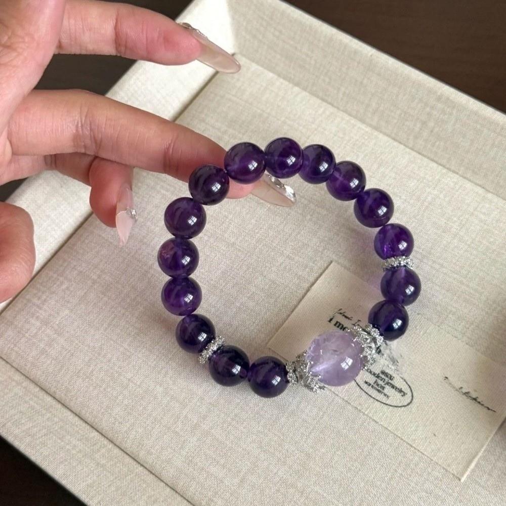 Gradient Purple Crystal Hand Chain Adjustable Hand Jewelry Niche Beads Bracelet Women