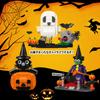 Halloween Building Set Blocks Toys Cat Pumpkin Ghost Witch Building Blocks Halloween Gifts for Girls Boys Children Kids Adults Interesting Educational