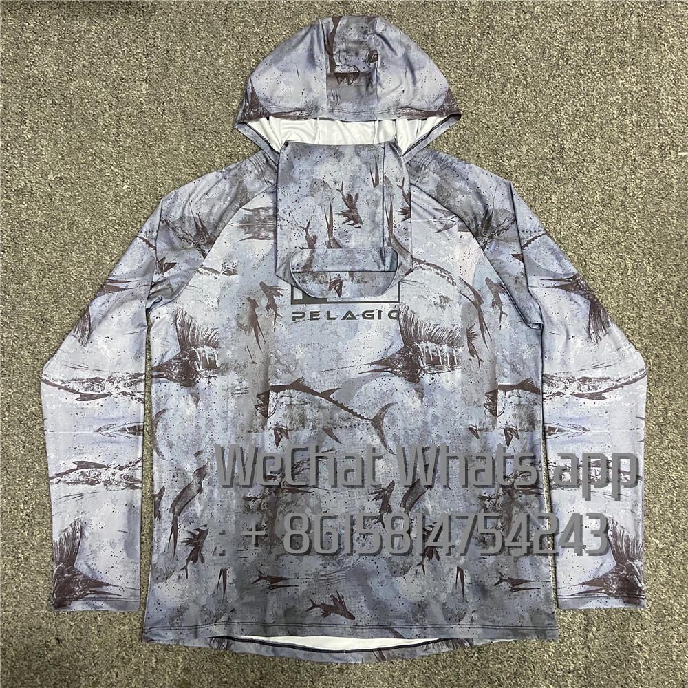 PELAGIC Унисекс Худи для улицы - Защита от солнца, Ощущение ледяного шелка, Длинный рукав для рыбалки и ночного бега