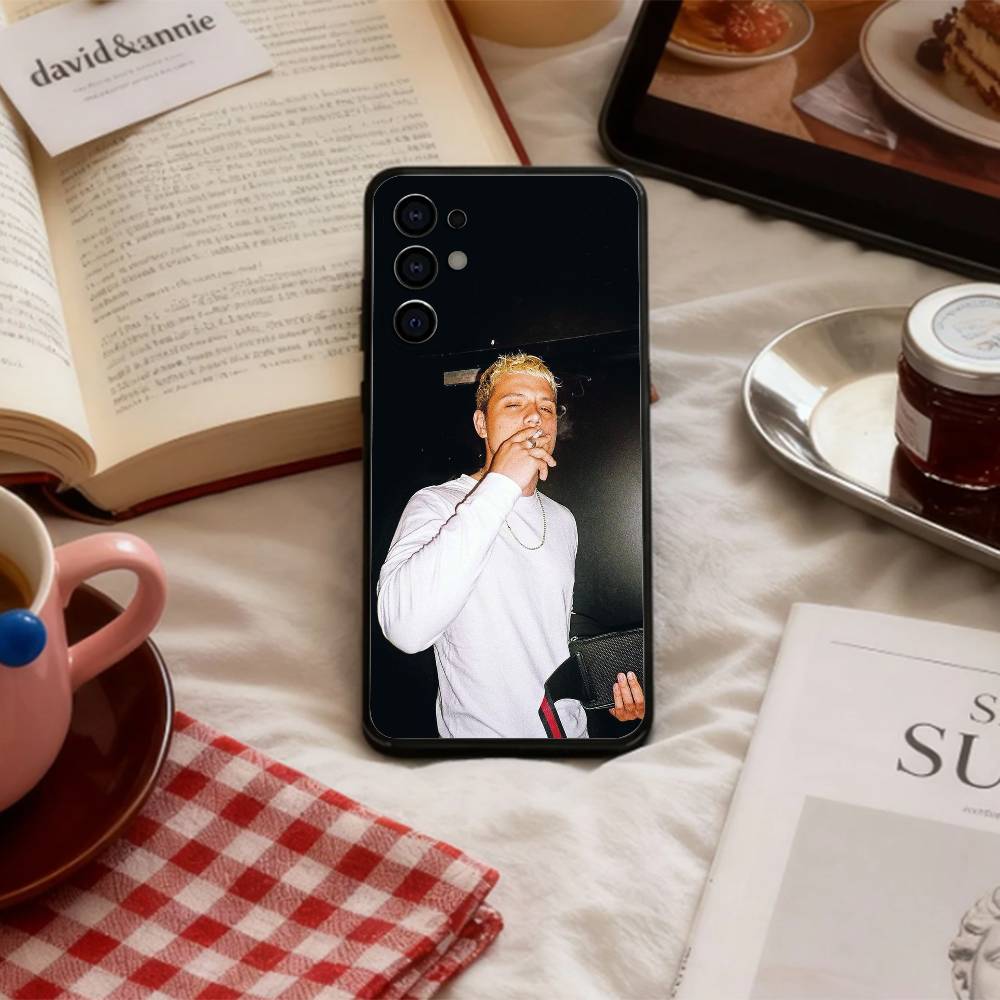 Trendy PLK F-French Rapper Phone Case For Samsung S 25,24,23,22,30,21,10,9,Ultra,Plus,Lite,FE,4,5 G Soft Black Case