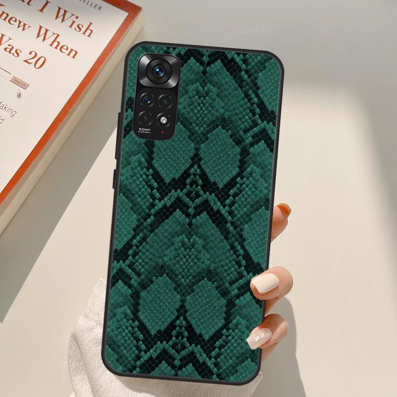 Чехол из змеиной кожи Python для Xiaomi Redmi Note 10 8 9 11 Pro 8T 9S 10S 11S Redmi 10C 9C 9A 9T K50 K40 Gaming