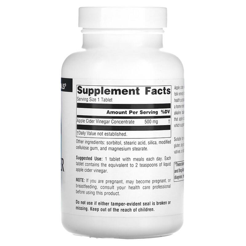 Apple Cider Vinegar, 500 mg, 180 Tablets