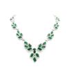 Изысканное колье с фианитами в форме листьев, прозрачные фианиты, королевское [LAVINA] (зеленый)