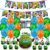 My Singing Monsters Birthday Party Decorations Set Colorful Balloons Paper Banners And Cake Toppers