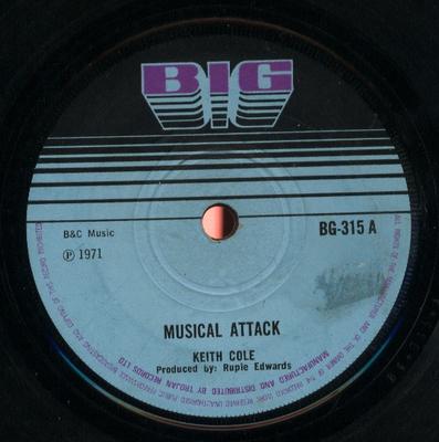 7-дюймовая пластинка KEITH COLE RUPIE EDWARDS ALL STAR Musical Attack Shack Attack BG315 Big 1971 UK Reggae Ska Dub Б/у