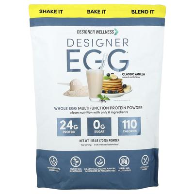 Designer Egg®, Многофункциональный протеиновый порошок из цельного яйца, Классическая ваниль, 704 г (1,55 фунта)