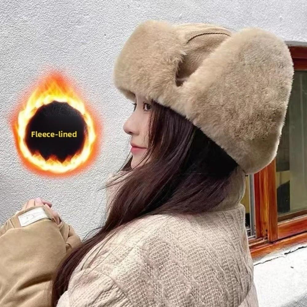 Faux Fur Winter Hat Thick Ear Protectors Hats Fashion Bomber Hat Male