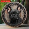 2d Flat 20*20cm, Round Wooden Sign, of Dog Theme Decor Gifts, for Bar, Hotel, Cafe, Home, Kitchen, Garden, Bedroom Decor.