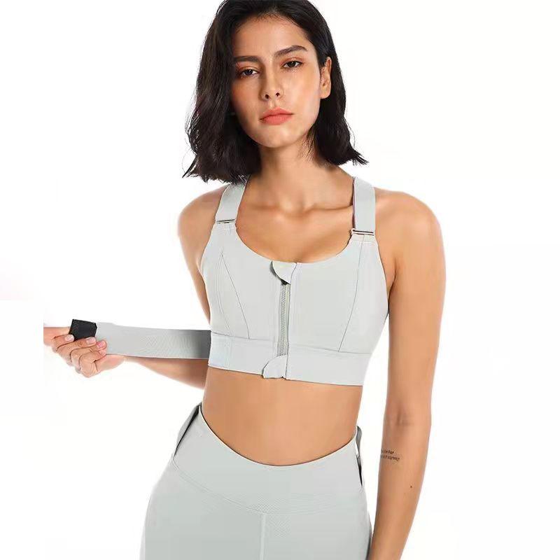 Женский бюстгальтер на молнии, спортивное нижнее белье, ударопрочный, для бега, большой размер, жир, мм, высокоинтенсивный жилет для йоги, бесшовный, собирающий, фитнес-бюстгальтер, пуш-ап, топ