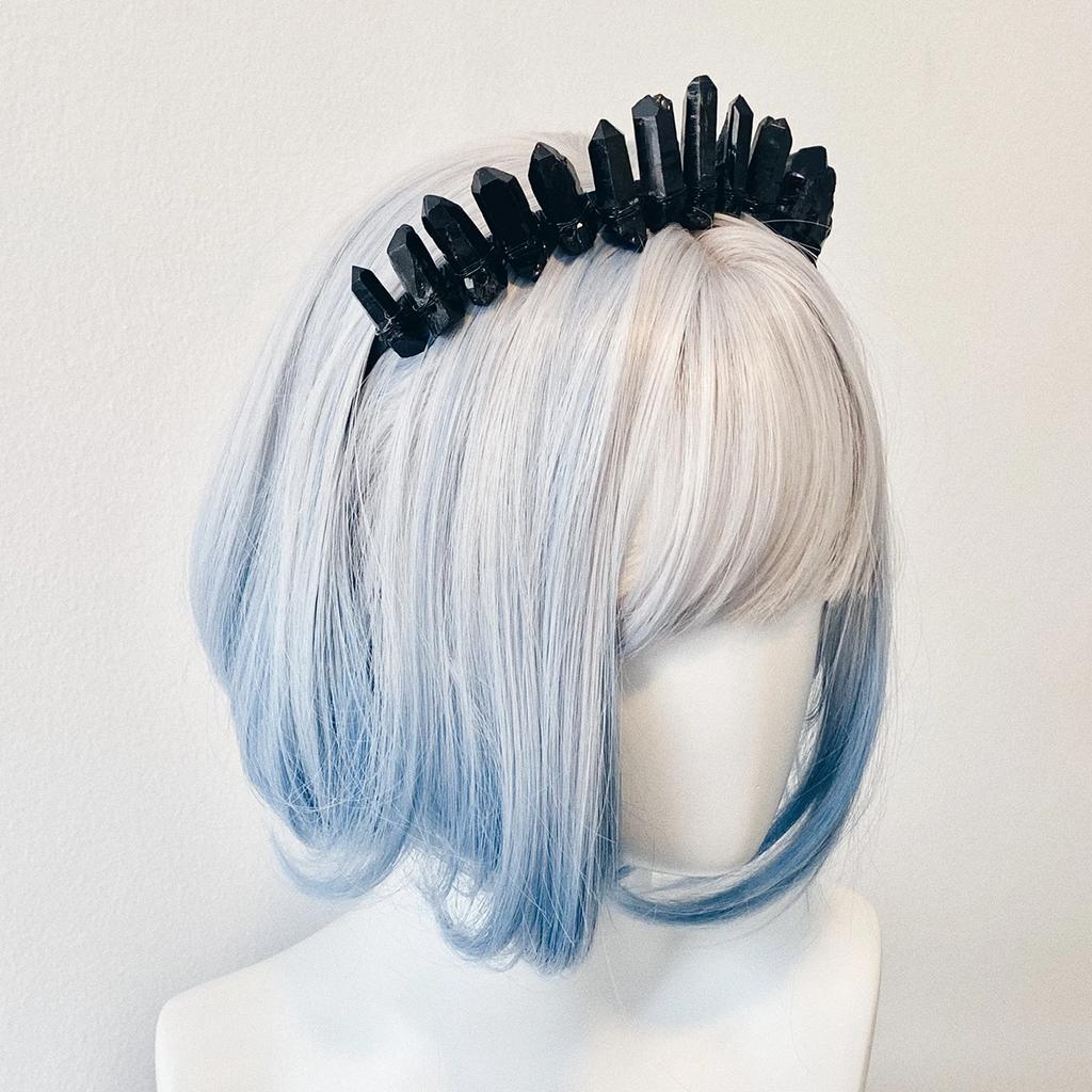 Ворон | Черный Кристалл Кварц Гот Корона Свадебная Тиара Корона Ведьмы Викка Готический Косплей Малефисента Тиара Свадебный Головной Убор