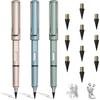 Eternal Pencils 3 Pieces Creative Inkless Eternal Unlimited Writing,Replaceable Infinite Pencil Head,Disposable Portable Eternal Pencil Reusable