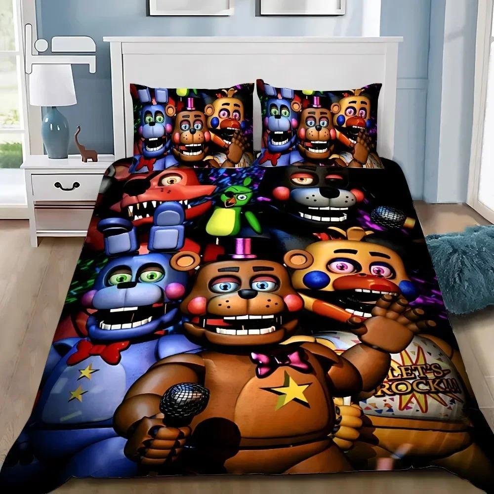 3D Печать Фредди Обои FNAF Комплект Постельного Белья Пять Ночей Пододеяльник Комплект С Наволочкой 2/3 шт. Покрывало Декор Спальни