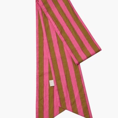 KUME Multi-Striped Scarf, Pink Brown