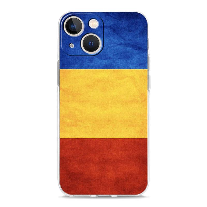 Чехол для телефона iPhone 17 Air Cases iPhone 16 15 12 13 14 Pro Max SE 7 8 Plus iPhone11 Прозрачный Мягкий Чехол Флаг Румынии