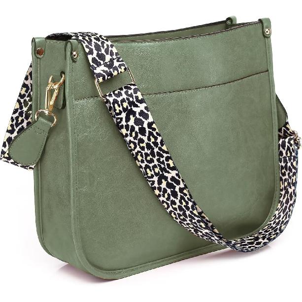 AUYOCO Vegan Leather Crossbody Bags for Women Purse Shoulder Bag | Lightweight,Adjustable Guitar Strap,Multi Pockets,Large Size,Use for Everyday or