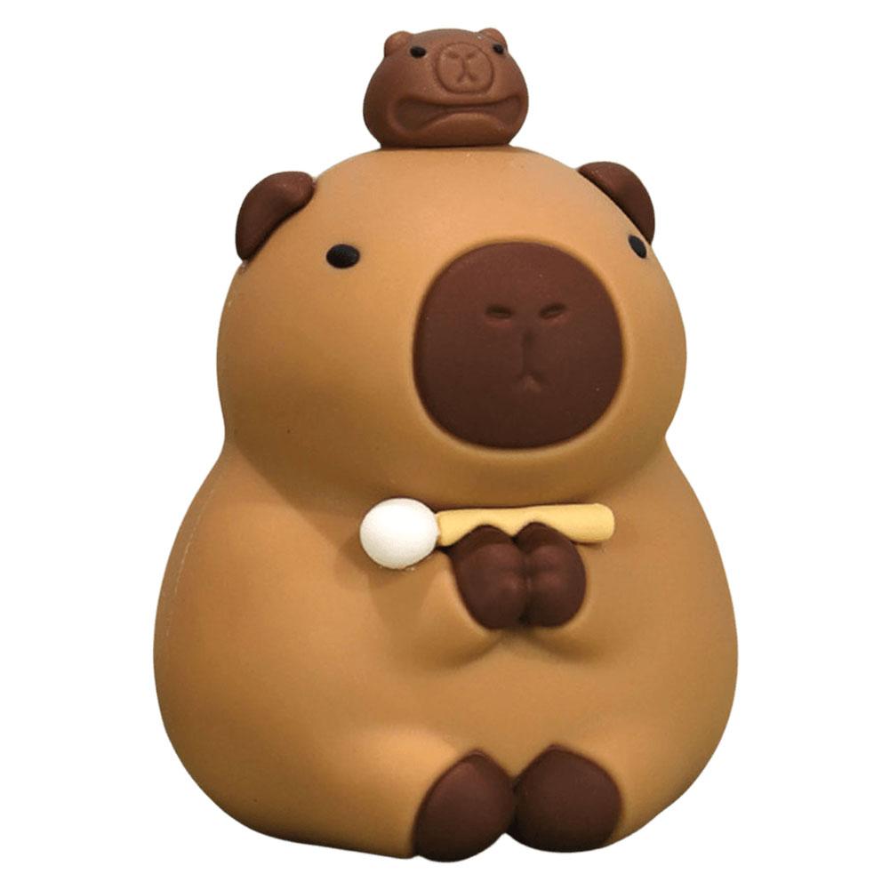 Small Capybara Figurines Cute Capybara Sculpture Cartoon Capybara Tabletop Decoration Creative for Home Office Decor