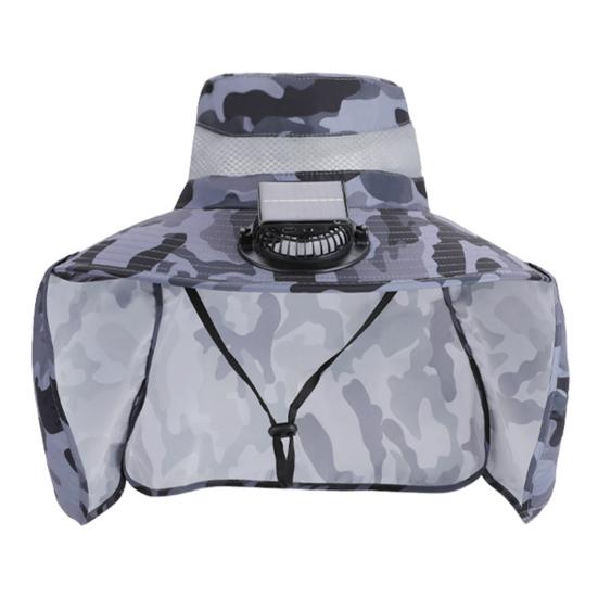 Солнцезащитная шляпа с камуфляжным принтом, широкополая рыболовная шляпа с двухрежимным вентилятором, регулируемая шляпа с защитой от ультрафиолета и тремя передачами