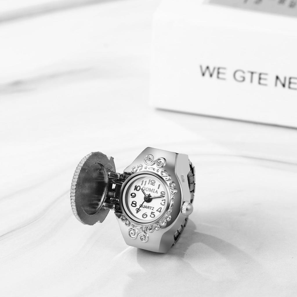 Ring Watch Opal Free Cute Antique Ring Watch Numerals Analog Waterproof Quartz Watch Alloy Stainless Steel Silver Birthday Christmas Day Girlfriend