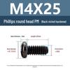 Yigu Black Nickel Carbon Steel PM Phillips Round Head Screws m2-m4 Pan Head Machine Screws for Electronics
