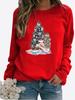 Женская зимняя одежда, повседневная толстовка с рождественским принтом, топы с длинными рукавами, футболка, женский пуловер с круглым вырезом, свитер
