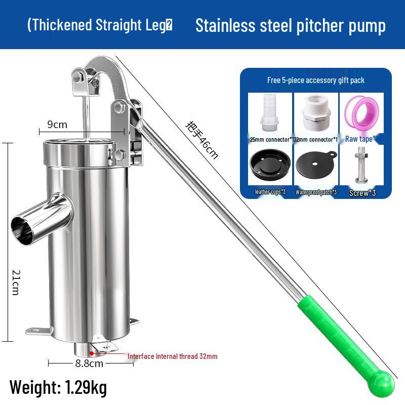 Stainless Steel Manual Hand Pump for Old-Fashioned Rural Wells