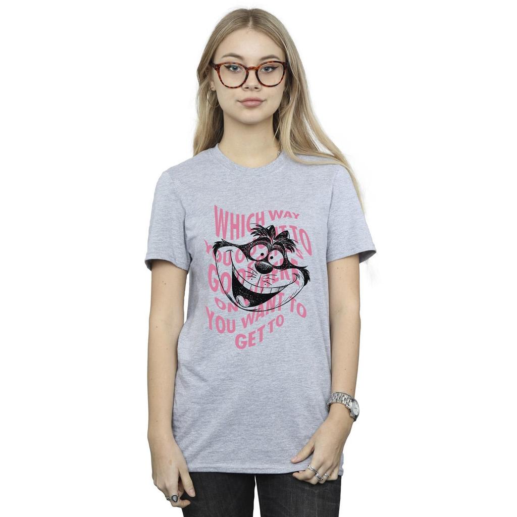 Disney Womens/Ladies Alice In Wonderland Chesire Cat Cotton Boyfriend T-Shirt
