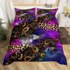 Animal Fur Pattern Duvet Cover Set Tiger Lion Cow Leopard Polyester Comforter Cover With Pillowcase King Queen Size Bedding Set