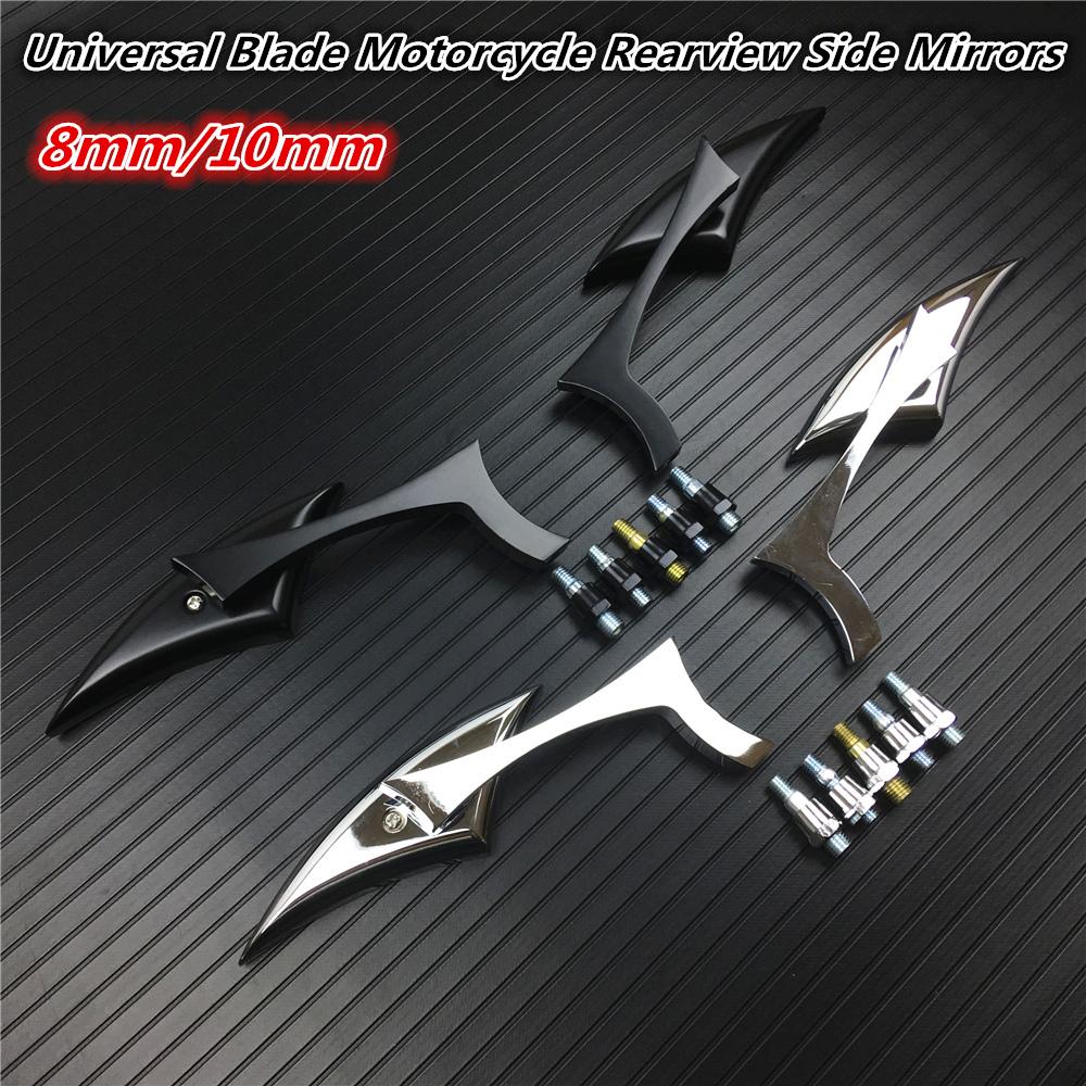 Боковые зеркала заднего вида для мотоцикла 8 мм 10 мм для Harley Honda Yamaha Kawasaki Street Sports Bike Chopper Cruiser