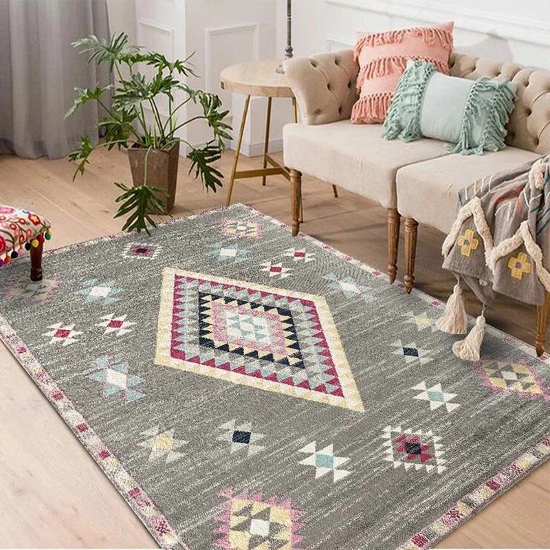Ковер с богемным узором, племенной стиль, марокканский, роскошный, персидское искусство, ковер для гостиной, дивана, спальни, балкона, нескользящий, придверный коврик, декор